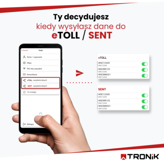 Wysyłanie danych do eTOLL/SENT w Atrax4Mobile