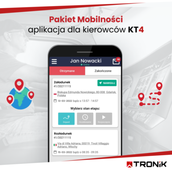 Pakiet Mobilności -aplikacja dla kierowców KT4